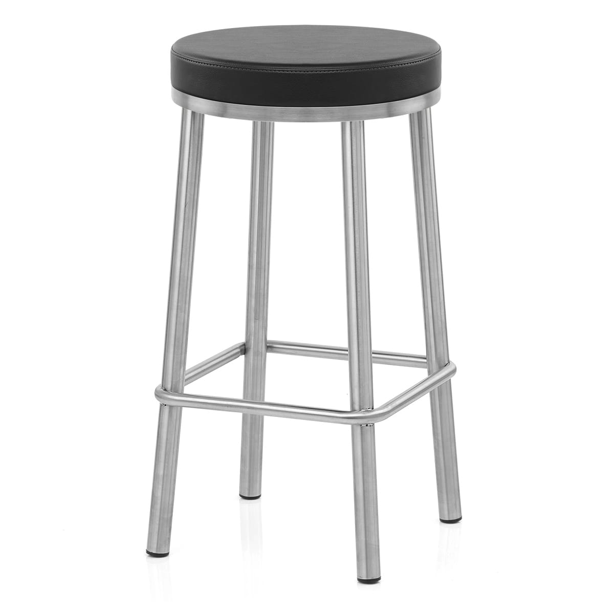 Vision Brushed Steel Stool Black