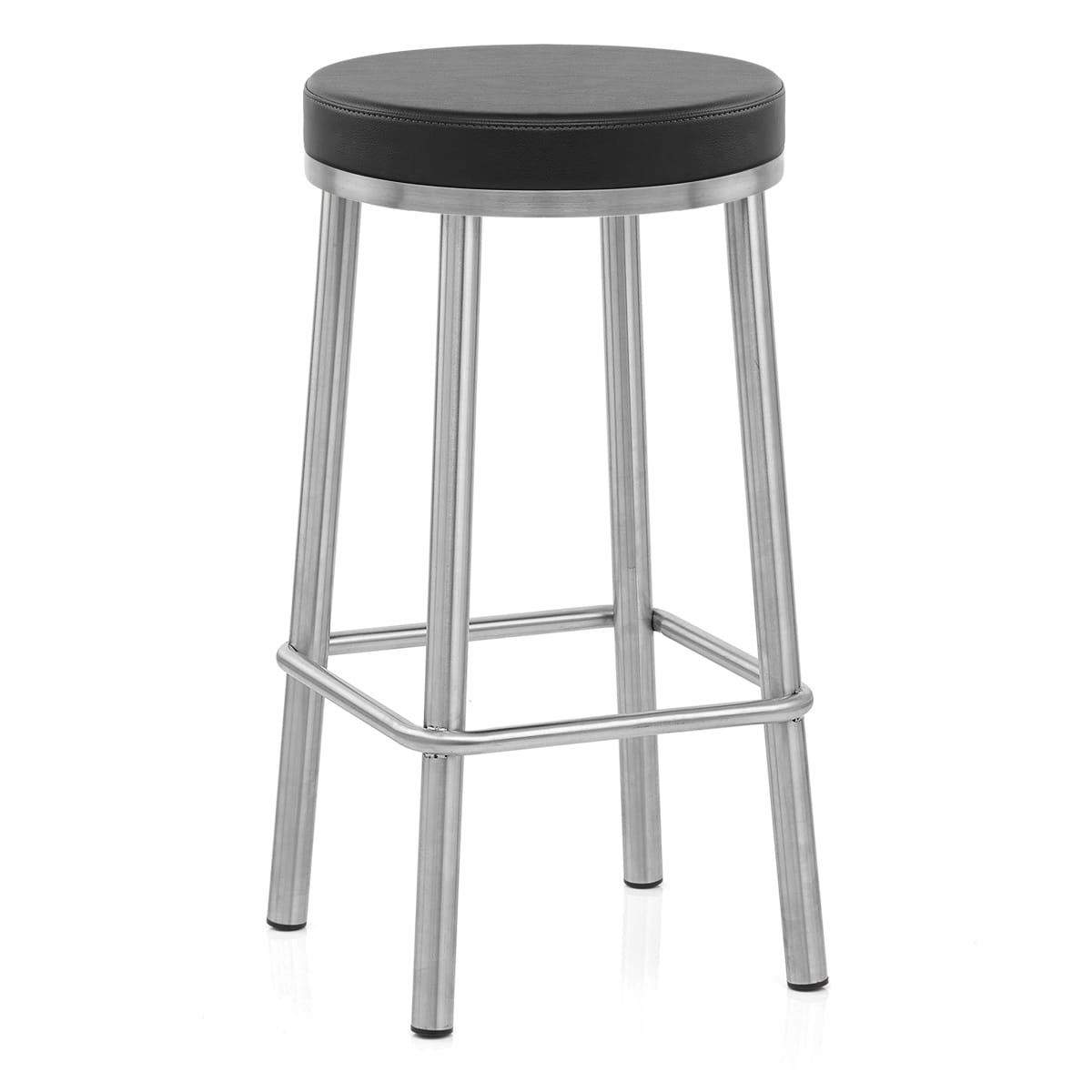 Vision Brushed Steel Stool Black