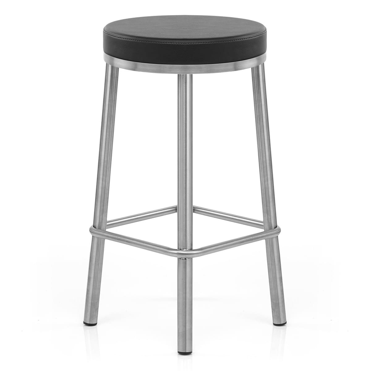 Vision Brushed Steel Stool Black