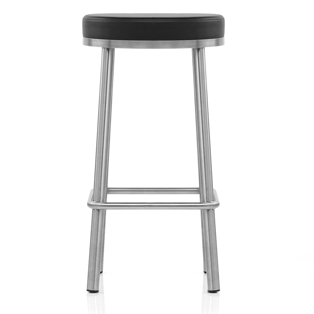 Vision Brushed Steel Stool Black