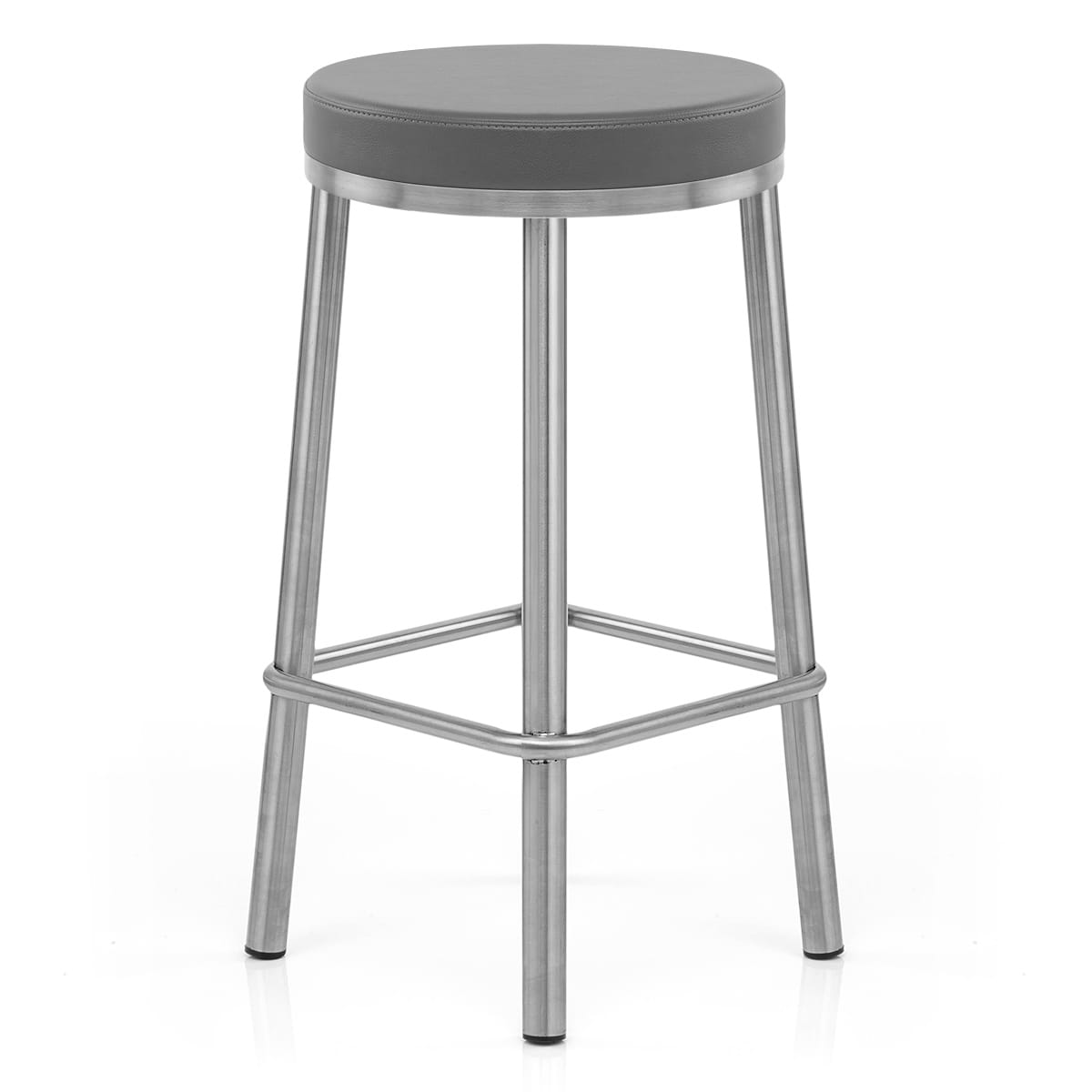 Vision Brushed Steel Stool Grey