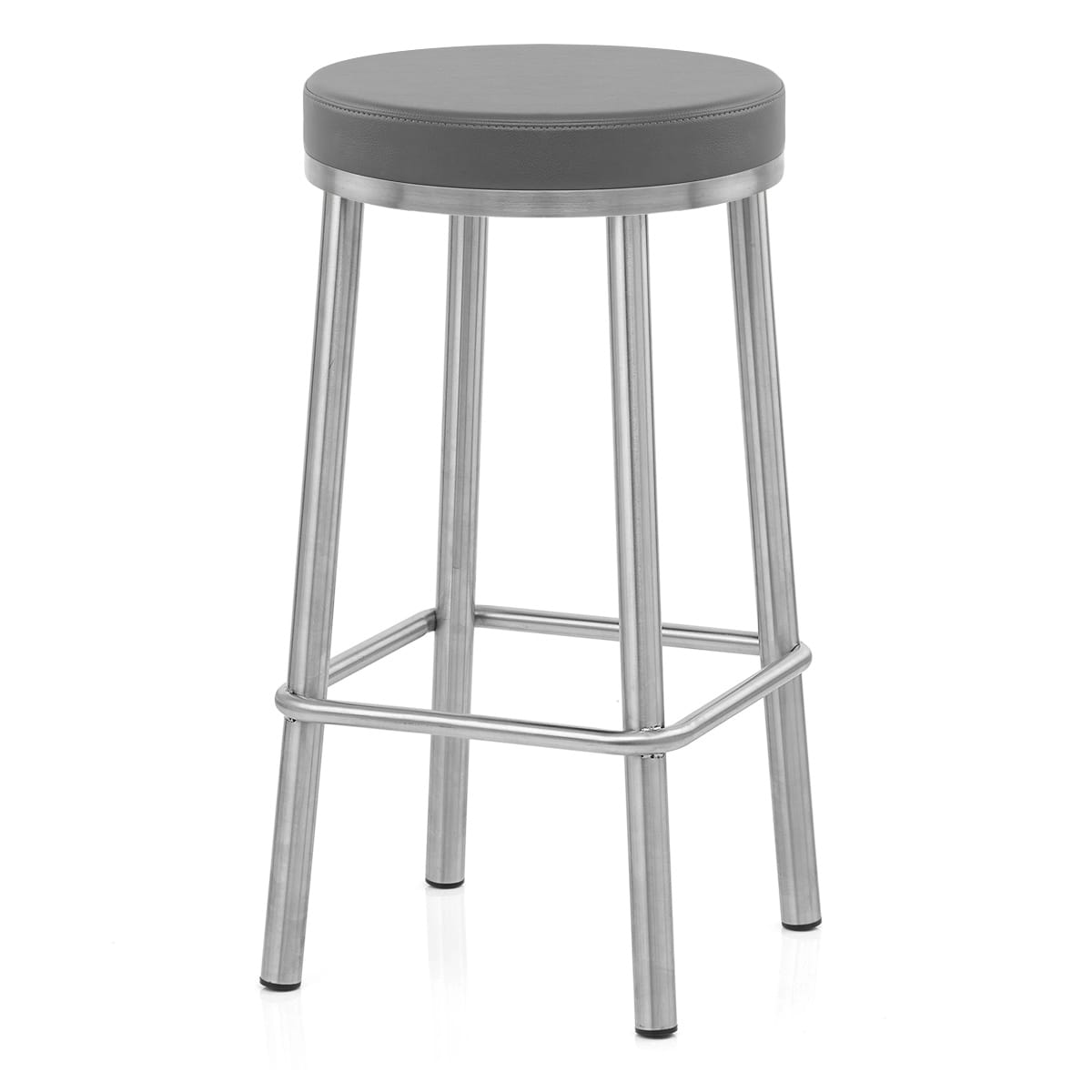 Vision Brushed Steel Stool Grey
