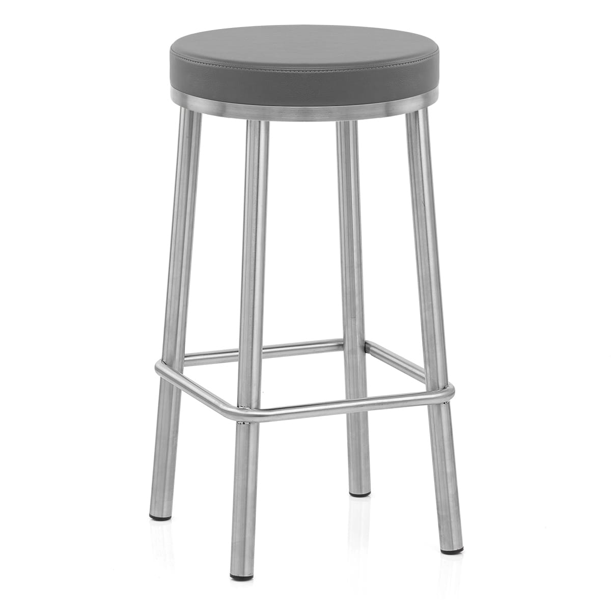 Vision Brushed Steel Stool Grey
