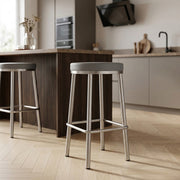 Vision Brushed Steel Stool Grey