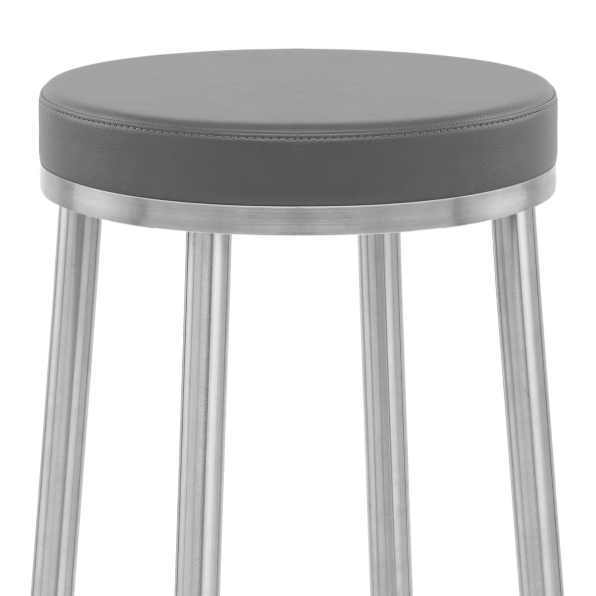 Vision Brushed Steel Stool Grey