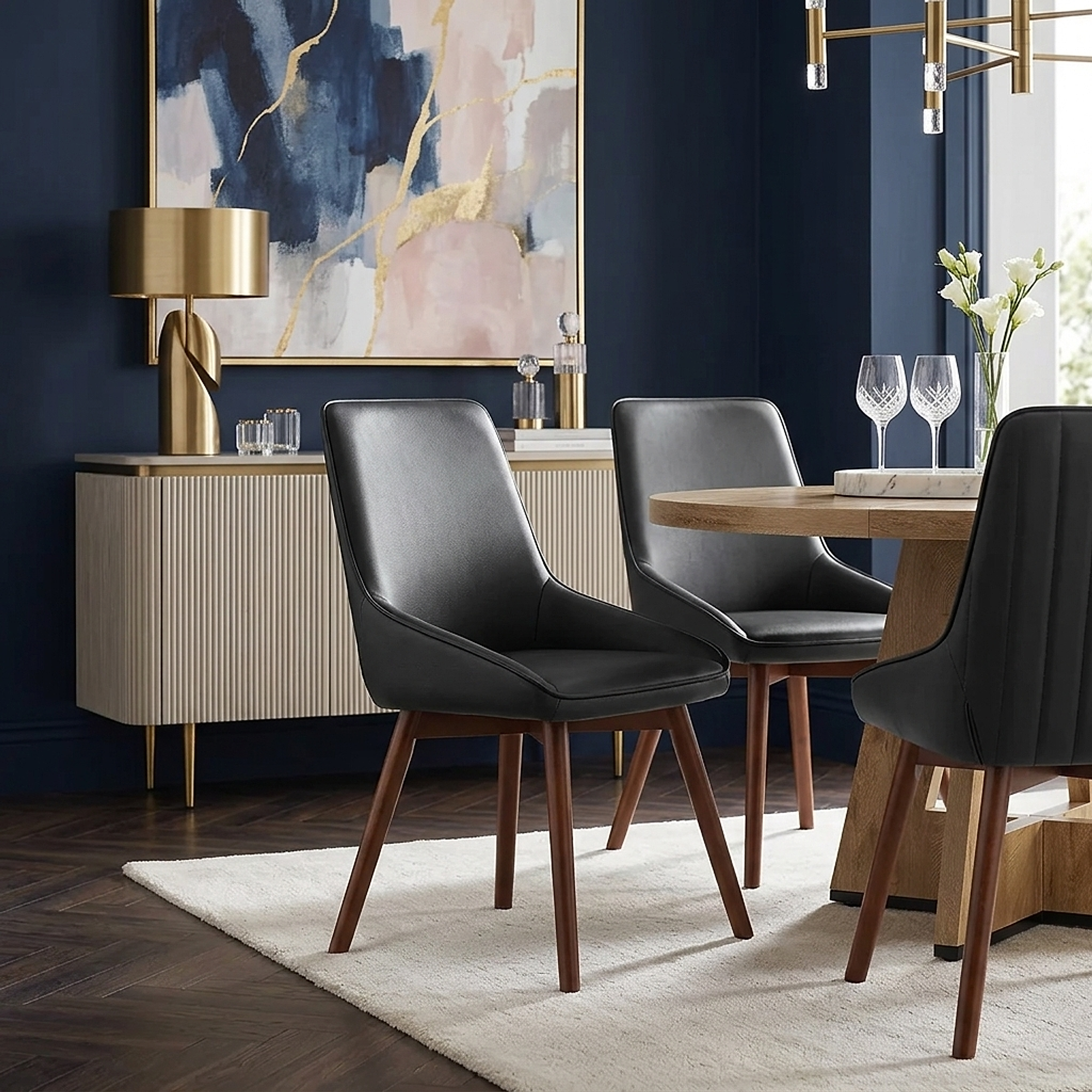 Vito Real Leather Dining Chair Black