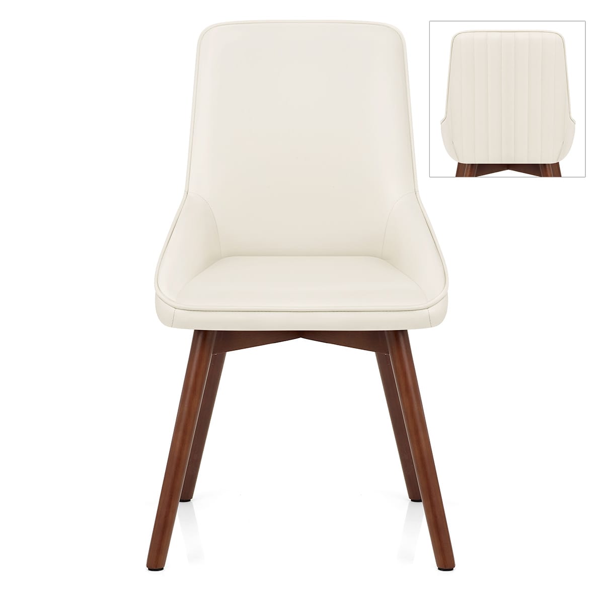 Vito Real Leather Dining Chair Cream