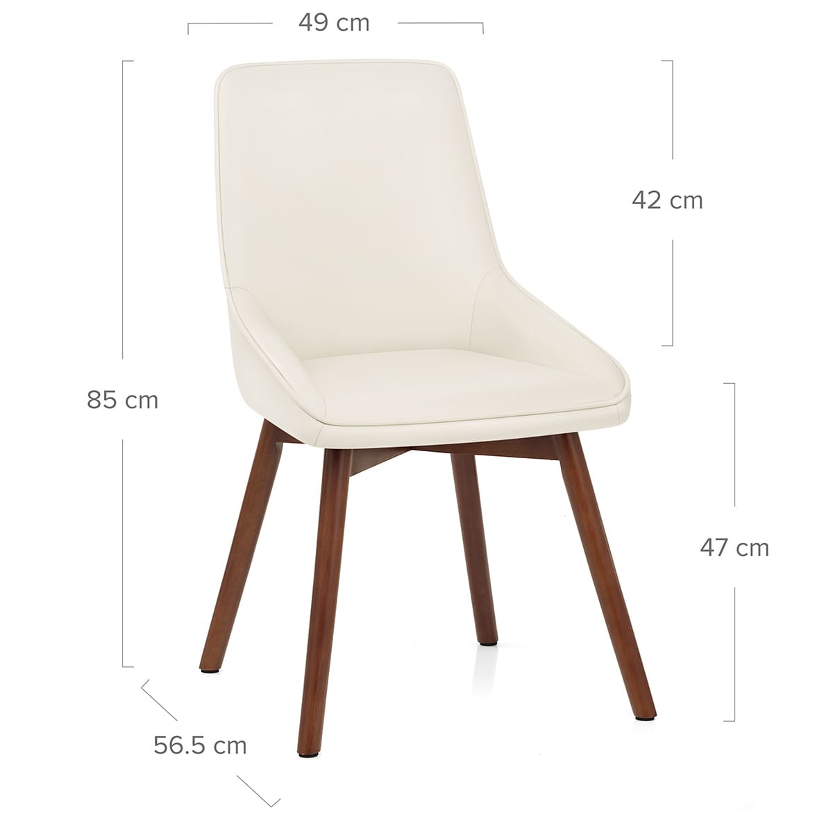 Vito Real Leather Dining Chair Cream