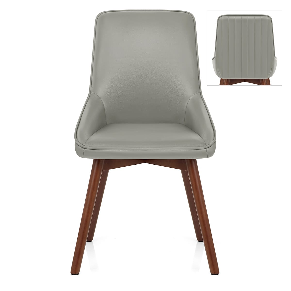 Vito Real Leather Dining Chair Grey