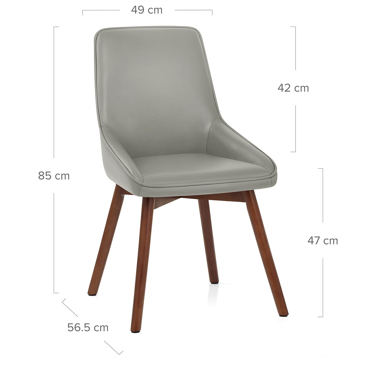 Vito Real Leather Dining Chair Grey