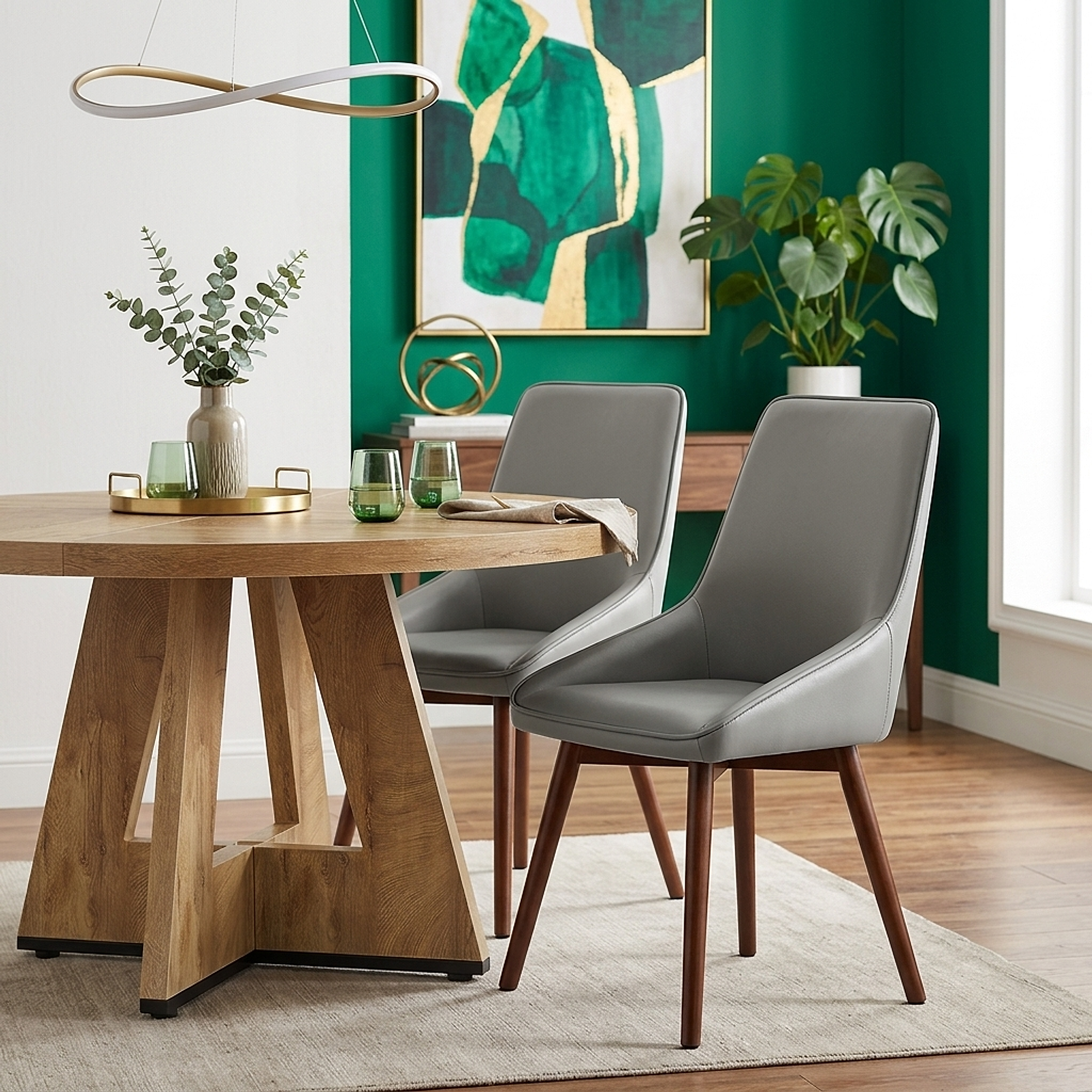 Vito Real Leather Dining Chair Grey
