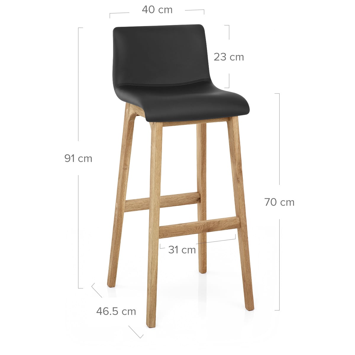 Wave Bar Stool Black