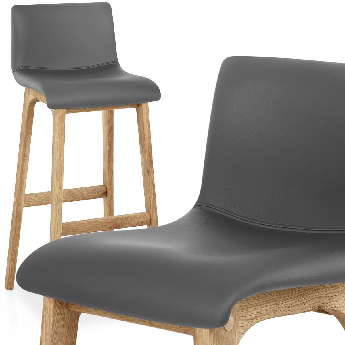 Wave Bar Stool Grey