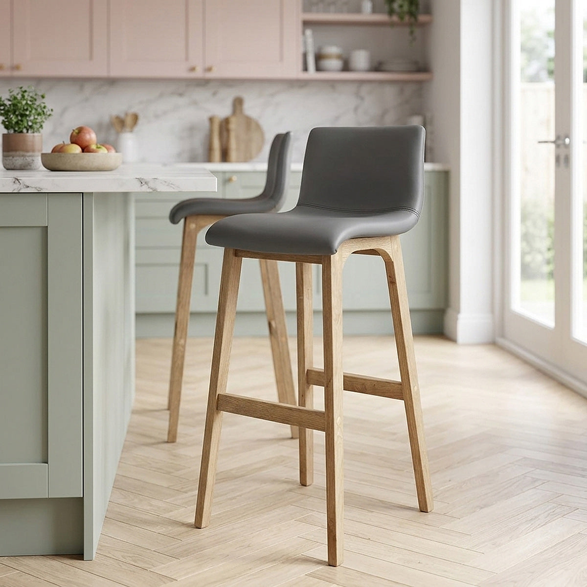 Wave Bar Stool Grey