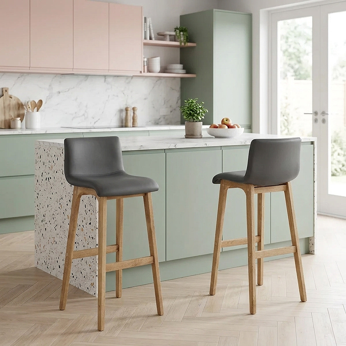 Wave Bar Stool Grey