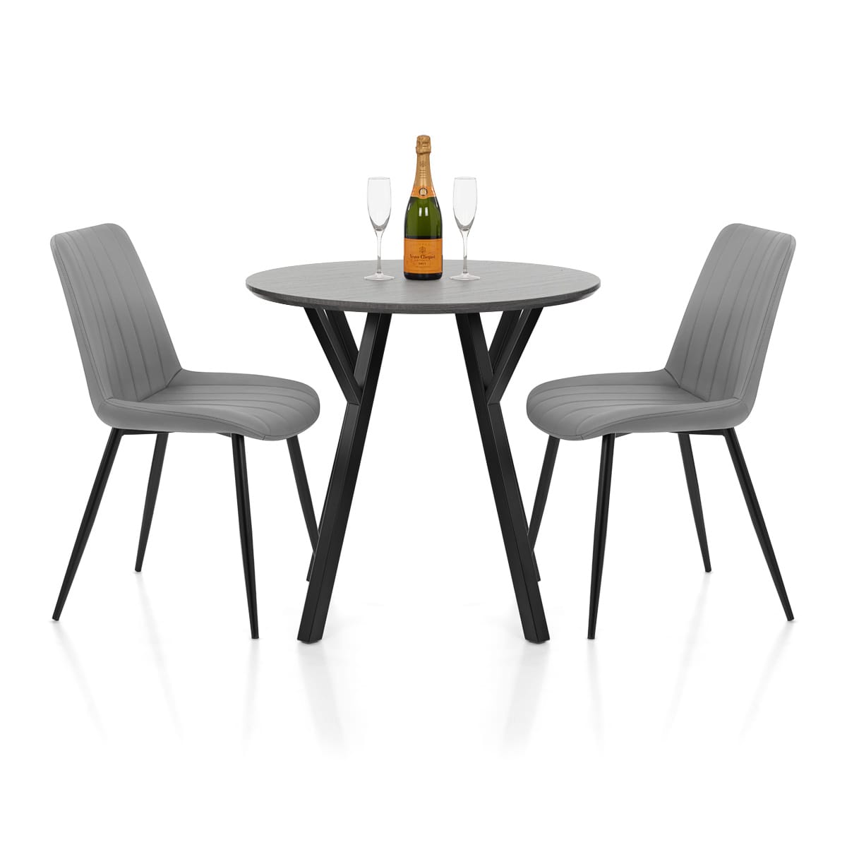Wessex Dining Set Grey Wood & Mid Grey