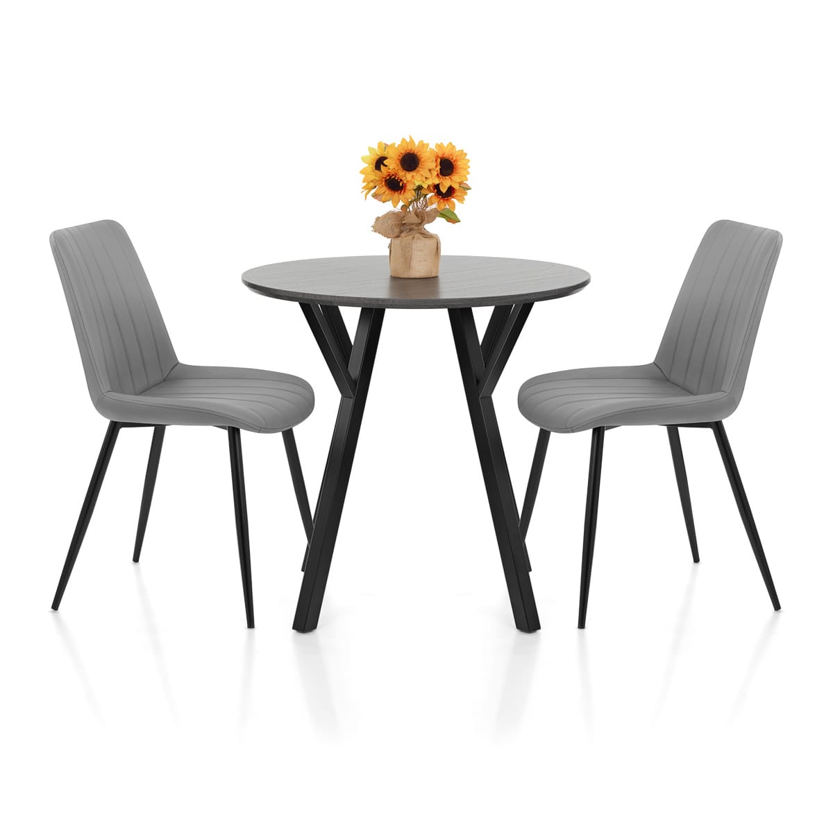 Wessex Dining Set Grey Wood & Mid Grey