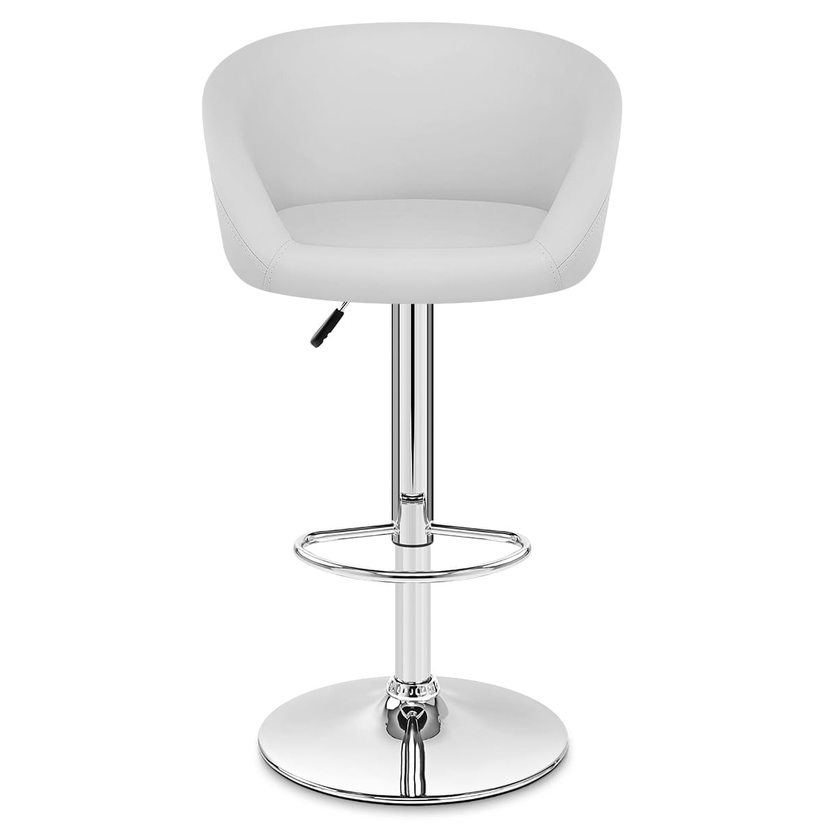 White Faux Leather Eclipse Bar Stool