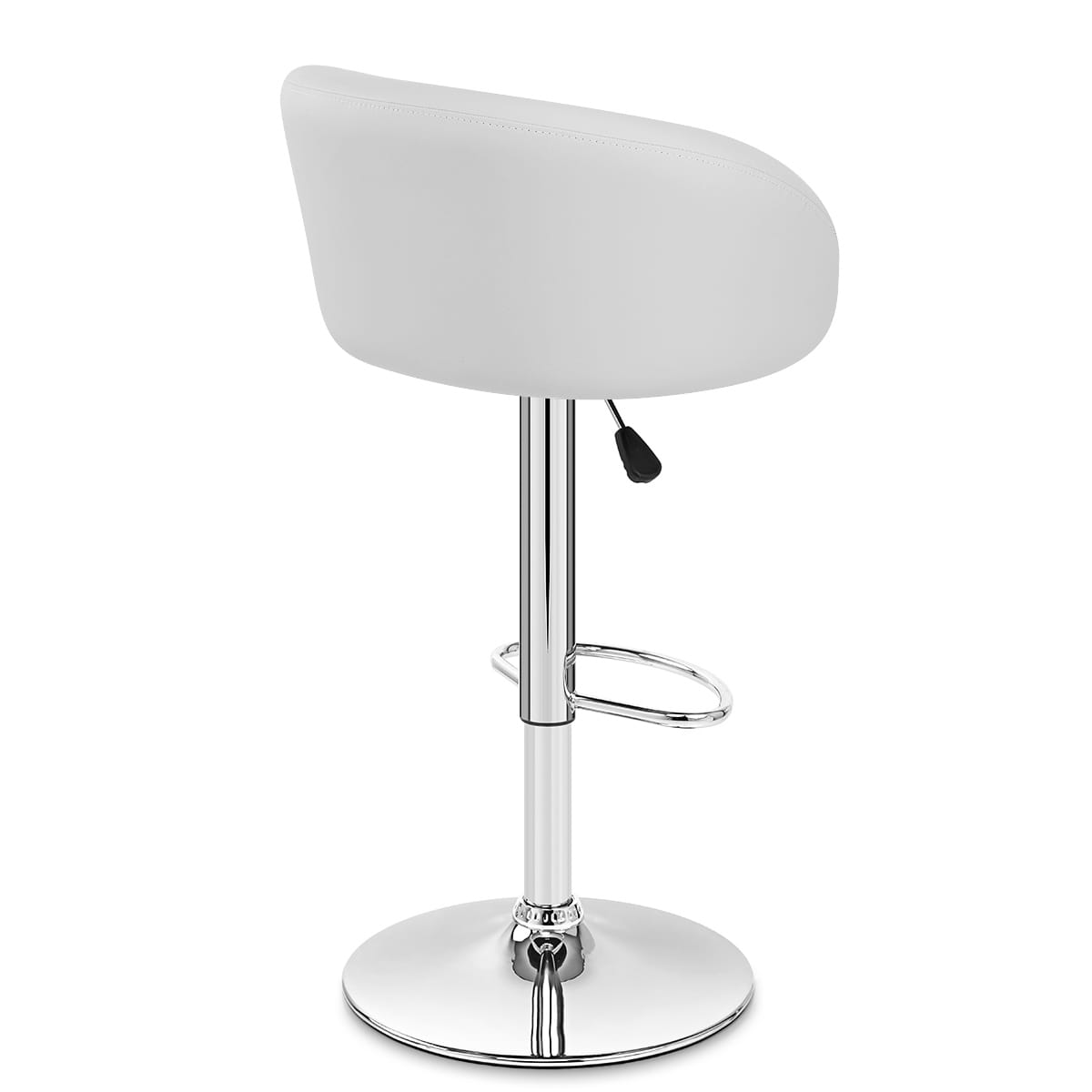 White Faux Leather Eclipse Bar Stool