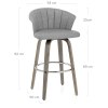 Concerto Wooden Stool Antique Grey Leather