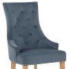 Ascot Oak Dining Chair Blue Fabric