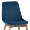 Kobe Dining Chair Oak & Blue Velvet