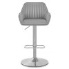 Tokyo Real Leather Brushed Stool Grey