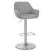 Tokyo Real Leather Brushed Stool Grey