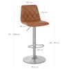 Melody Real Leather Brushed Stool Brown