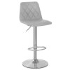 Melody Real Leather Brushed Stool Grey