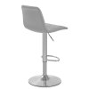 Melody Real Leather Brushed Stool Grey