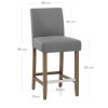 Chartwell Wooden Stool Grey Fabric
