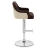 Dylan Stool Cream Leather & Brown Fabric