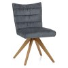 Forte Wooden Dining Chair Blue Fabric