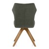 Troy Wooden Dining Chair Green Fabric
