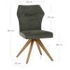 Troy Wooden Dining Chair Green Fabric