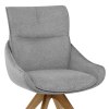 Creed Wooden Dining Chair Light Grey Fabric
