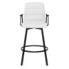 Marco Stool Black Arms & White Leather