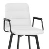 Marco Stool Black Arms & White Leather