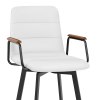 Marco Stool Walnut Arms & White Leather