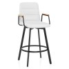 Marco Stool Oak Arms & White Leather