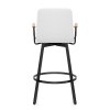 Marco Stool Oak Arms & White Leather