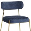 Diana Gold Chair Blue Fabric