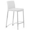 Leah Brushed Real Leather Stool White