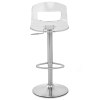 Stardust Brushed Steel Stool Clear