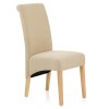 Carlo Oak Chair Beige Fabric