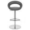 Real Leather Crescent Bar Stool Grey