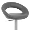 Real Leather Crescent Bar Stool Grey