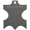 Lush Real Leather Brushed Stool Grey