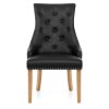 Ascot Oak Dining Chair Black Leather